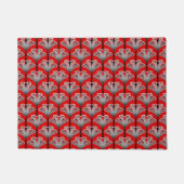 Paillasson Lis d'art déco, rouge-foncé et gris/gris (Devant)