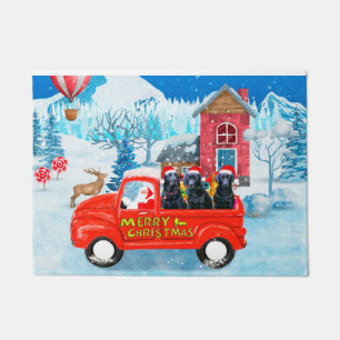 Paillasson Livraison de Noël de chien du Labrador Camion Neig