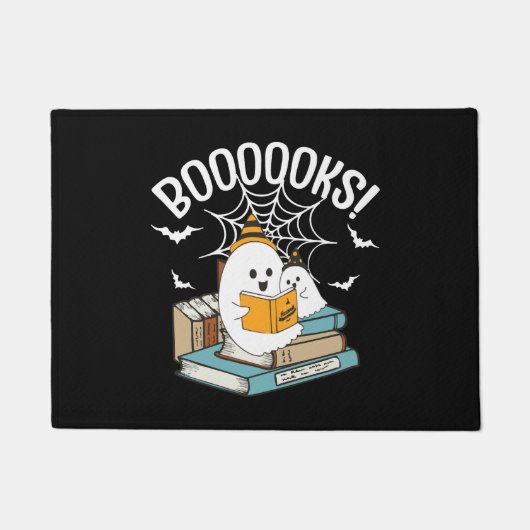 Paillasson Livres Ghost Lire Livres Halloween Drôle Lecture (Devant)