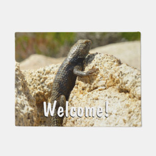 Paillasson Lizard d'épinette à dos jaune à Joshua Tree