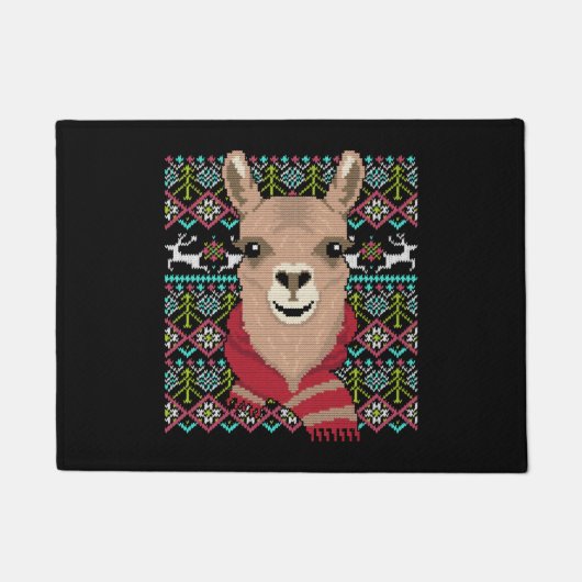 Paillasson Llama Noël laid (Devant)
