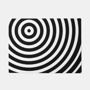 Paillasson L'oeil de Bull hypnotique Abstrait noir et blanc