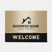 Paillasson Logo de la Maison Moderne Immobilier Noir & Or (Devant)