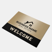 Paillasson Logo de la Maison Moderne Immobilier Noir & Or (Incliné)