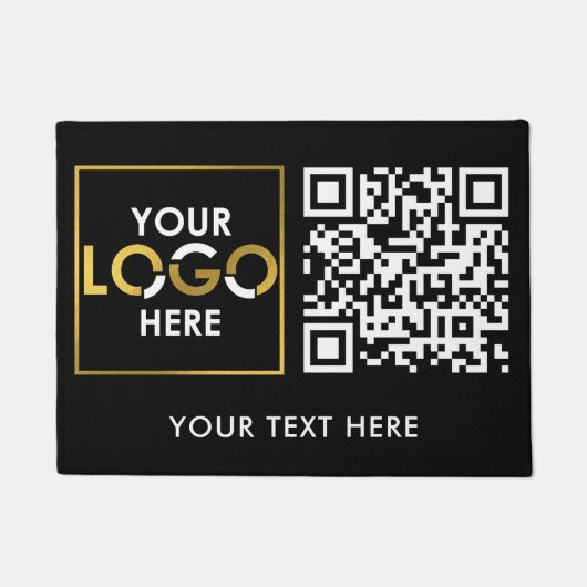 Paillasson Logo de l'entreprise Code QR promotionnel (Devant)