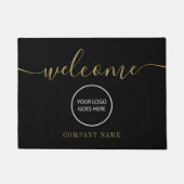 Paillasson Logo de l'entreprise Gold Black Welcome (Devant)