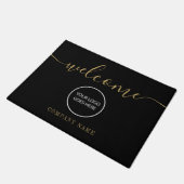 Paillasson Logo de l'entreprise Gold Black Welcome (Incliné)