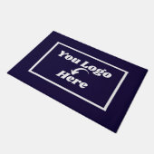 Paillasson Logo de l'entreprise Solid Navy Blue Business (Incliné)