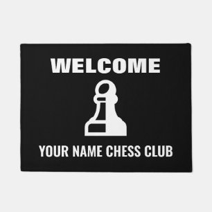 Paillasson Logo de pièce d'échecs pion mat personnalisé pour