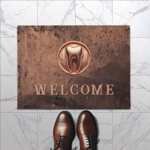 Paillasson Logo dentaire en cuivre dentiste vintage Bureau de