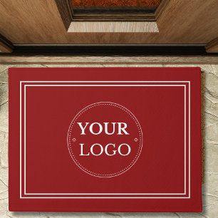 Paillasson Logo d'entreprise bordure blanche Promo Marque Rou