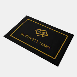 Paillasson Logo d'entreprise moderne Gold et Black Company