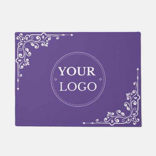 Paillasson Logo d'entreprise moderne violet promotionnel (Devant)
