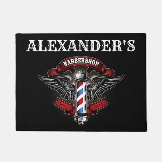 Paillasson Logo en Pole en Barbier ailé Personnaliser (Devant)