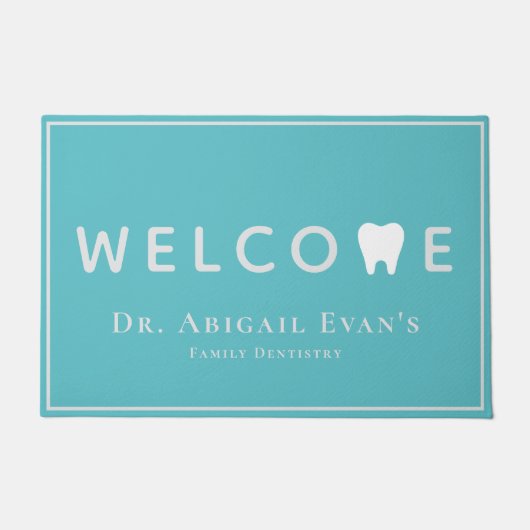 Paillasson Logo moderne pour dents Light Dentistrie Turquoise (Devant)
