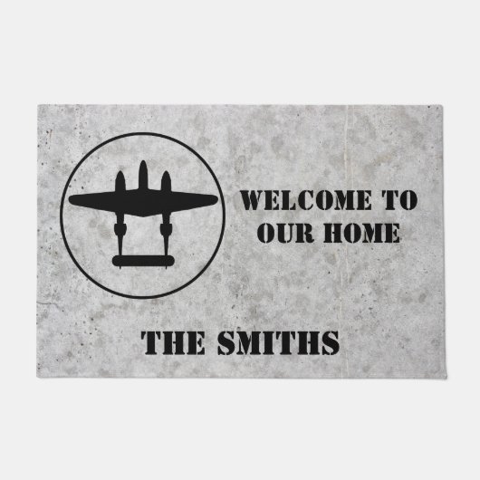 Paillasson Logo P-38 Bienvenue dans notre maison (Devant)