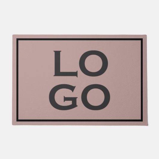Paillasson Logo personnalisé sur Dusty Rose avec cadre (Devant)