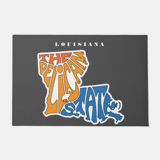 Paillasson Louisiane surnom Word Art (Devant)