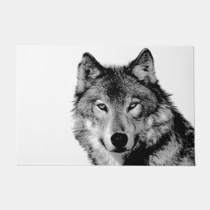 Paillasson Loup noir et blanc