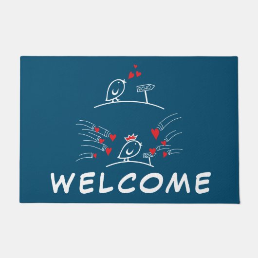 Paillasson LOVE ECHO - Comic Birds Tweetlercools 2 (Devant)