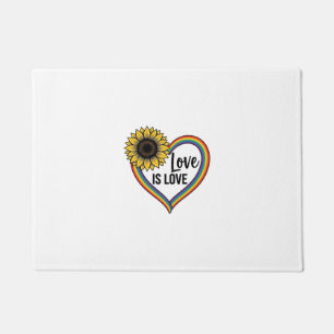Paillasson Love Is Love Tournesol Cœur Vintage Vector T-Shirt