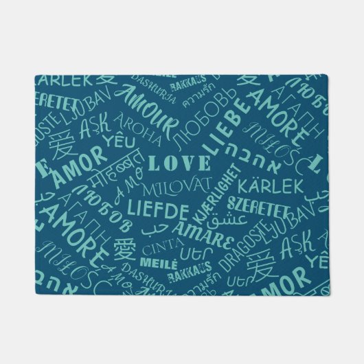 Paillasson LOVE - Multi Language - Personnalisable Internatio (Devant)
