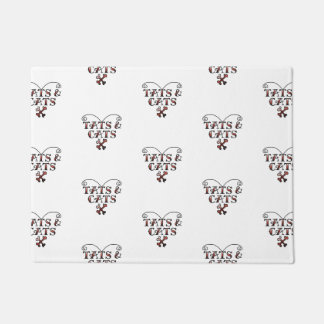 Paillasson Love Tats & Chats Tattoo Style Coeur Porte