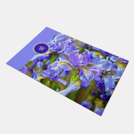 Paillasson Lovely Purple Irises in May Personnalisé (Incliné)