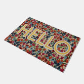 Paillasson Lovely Spring Flowers Doormat, Hello (Incliné)