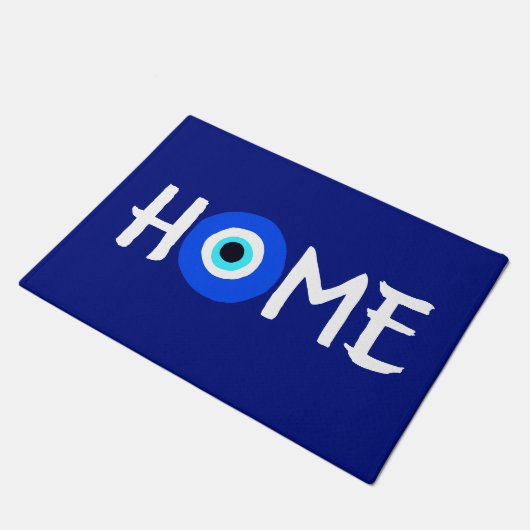 Paillasson Lucky Charm HOME Bleu et blanc (Incliné)