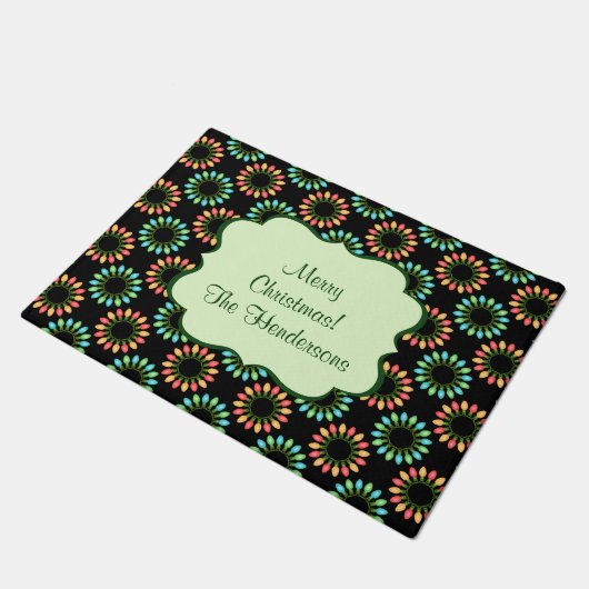 Paillasson Lumières de Noël dans les cercles colorés (Incliné)