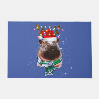 Paillasson lumières de Noël hippo
