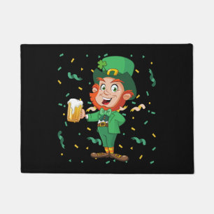 Paillasson Lutin qui boit de la bière St. Patrick's Day