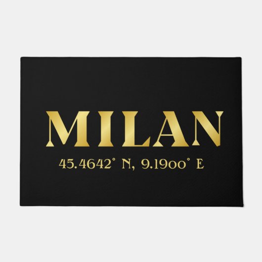 Paillasson Lux Gold Milan Latitude & Longitude Noir (Devant)