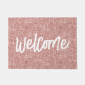 Paillasson Luxe Rose Gold Parties scintillant Brush Script Bi (Devant)