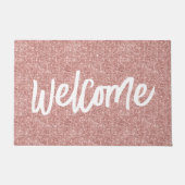 Paillasson Luxe Rose Gold Parties scintillant Brush Script Bi (Devant)