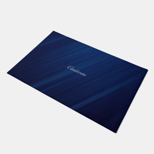 Paillasson Luxueux Abstrait Bleu Marine Personnalisé (Incliné)