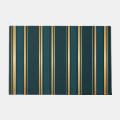 Paillasson Luxury Blue Green Gold Stripe Gift Wrap Pattern (Devant)