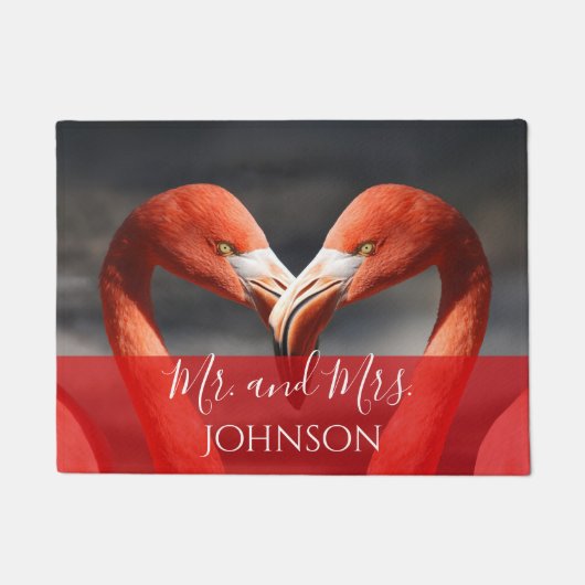 Paillasson M. et Mme Flamingos dans l'amour (Devant)