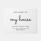 Paillasson Ma maison Immobilier Moderne Blanc Realmat Porte (Devant)