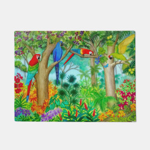 Paillasson Macaw Parrot Tropical Jungle Doormat