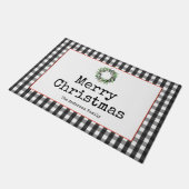Paillasson Machine à écrire moderne plaqué noir Joyeux Noël (Incliné)