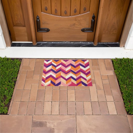 Paillasson Magenta Chevron orange (De plein air)