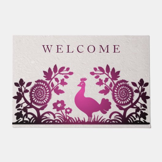Paillasson Magenta Thanksgiving Turquie mat Floral (Devant)