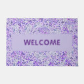 Paillasson Magnifique hydrangée motif en lavande, floral (Devant)