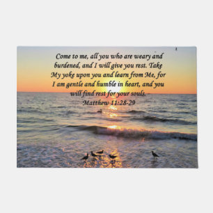 PAILLASSON MAGNIFIQUE MATTHEW 11:28 DESIGN PHOTO SUNRISE