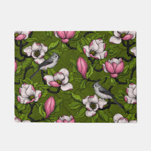 Paillasson Magnolia en floraison et oiseau de tireur 2