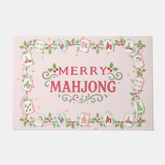 Paillasson Mahjong Joyeux Noël (Devant)