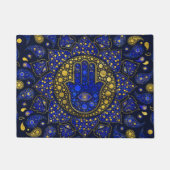 Paillasson Main Hamsa - Main de Fatima Dot Art Lapis Lazuli (Devant)