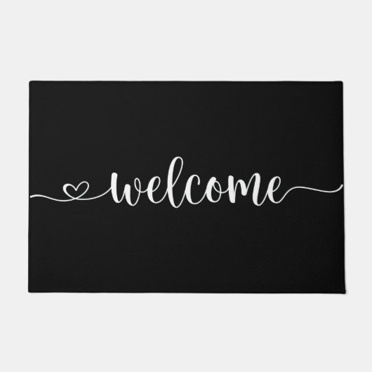 Paillasson Main Noire moderne scénarisée Welcome Door Mat (Devant)